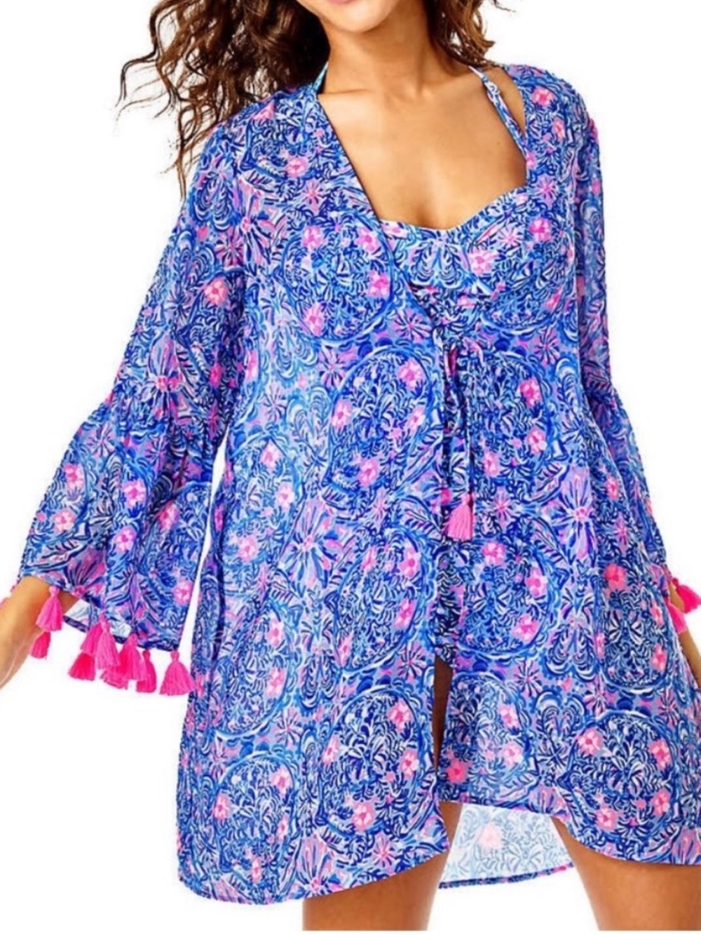 BNWT! Lilly Pulitzer Motley Cover-Up Blue Peri ‘Takin It Easy’ SZ. Med - Picture 2 of 5